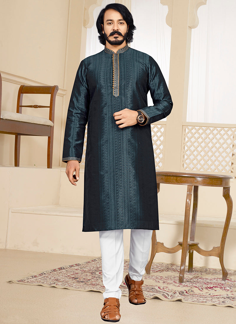 jacquard kurta pajama set