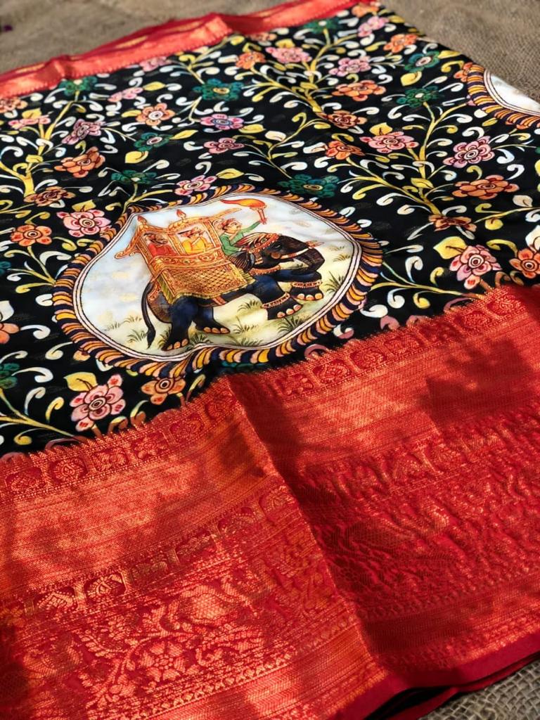 kalamkari banarasi saree